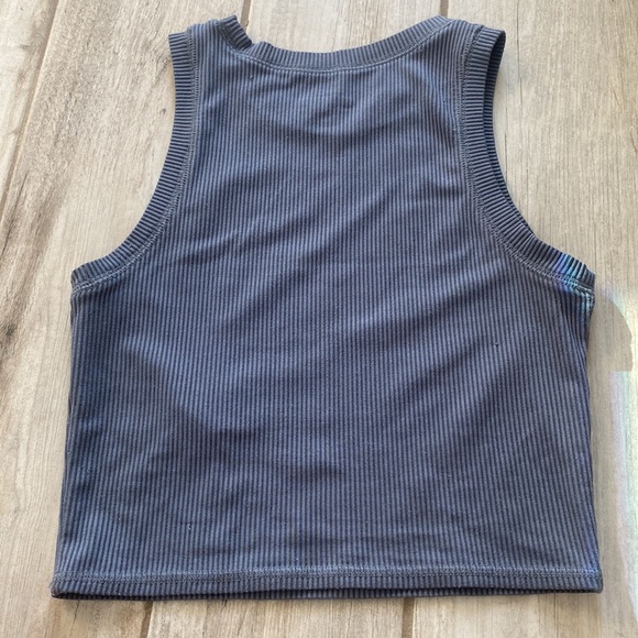 Blue ribbed Hollister tank top - Picture 2 of 2